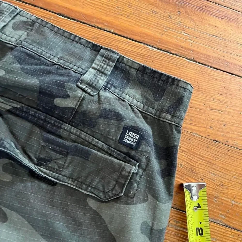 Lazer Men's Green and Khaki Shorts